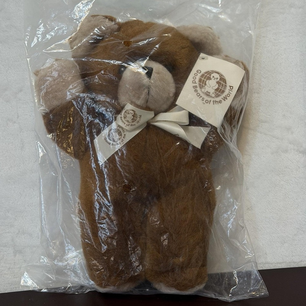 Vintage 1984 Good Bears Of The World Plush Brown Bear Muffin New Sealed In Bag